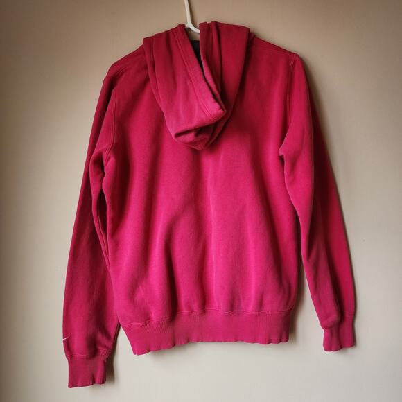 Nike Pullover Sweatshirt Womens Size Large Hoodie Spellout Pink Drawstring - Picture 6 of 9